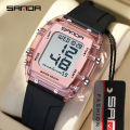 SANDA Solid Color Transparent Dial Multifunctional Timing Watch Outdoor Waterproof Night Light Men's Watch SD2175-6. 