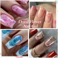 LILYCUTE 8ml Natural Dried Flower Colorful Gel Nail Polish Pink Purple Blue Flower Fairy Painting Effect Nail Art Gel Varnishes.