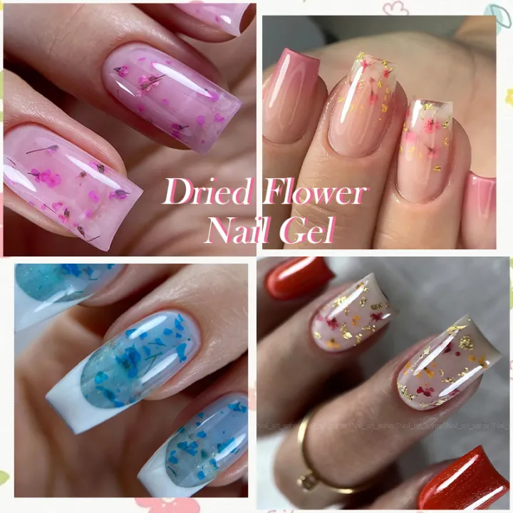 LILYCUTE%208ml%20Natural%20Dried%20Flower%20Colorful%20Gel%20Nail%20Polish%20Pink%20Purple%20Blue%20Flower%20Fairy%20Painting%20Effect%20Nail%20Art%20Gel%20Varnishes%20-%20Image%202