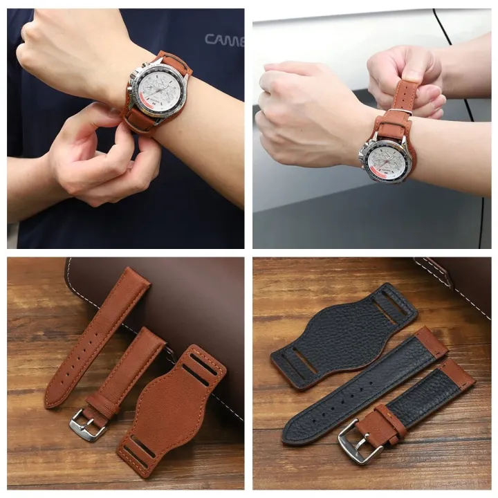 Crazy%20Horse%20Leather%20Bund%20Strap%2018mm%2019mm%2020mm%2021mm%2022mm%20Leather%20Cuff%20Watch%20Strap%20Men's%20Wrist%20Watch%20Band%20Accessories%20for%20Panerai%20-%20Image%202