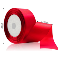 Red Ribbon 1 1/2Inch, 25 Yards Satin Craft Ribbon, Single Face Polyester Silk Hair Ribbon, Fabric Ribbon for Bouquets Easy to Use.