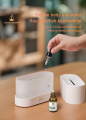 DQ701 Flame Effect Air Humidifier. Oil Fragrance Aromatherapy Diffuser with Night Light. (Black & White Color). 