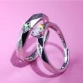 New Model Couple Ring Zircon stone Adjustable.