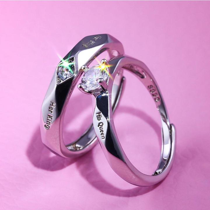 New Model Couple Ring Zircon stone Adjustable