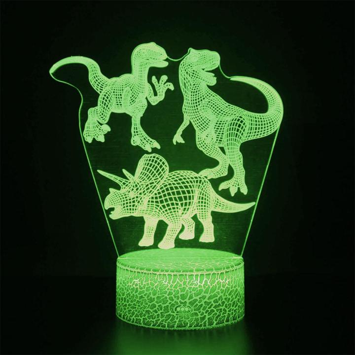 3D Dinosaur LED Night Light For Child Bedroom Decor 16 Chang Colour Touch Remote Control LED Table Desk Lamp Creative Gift 30