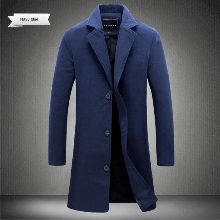 2023%20Spring%20and%20Autumn%20Long%20Cotton%20Coat%20New%20Wool%20Blend%20Pure%20Color%20Casual%20Business%20Fashion%20Men's%20Clothing%20Slim%20Windbreaker%20Jacket%20-%20Image%206