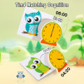 Sunfloweio Kids Owl Clock Time Learning Toys Montessori Teaching Tool Digital Time Matching Cognitive Math Toy Kindergarten Educatinal Game. 