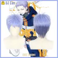Tokyo Revengers Takashi Mitsuya Cosplay Wig Anime Purple Gradient Short Hair Heat Synthetic Fiber Hair + Free Wig Cap Men. 