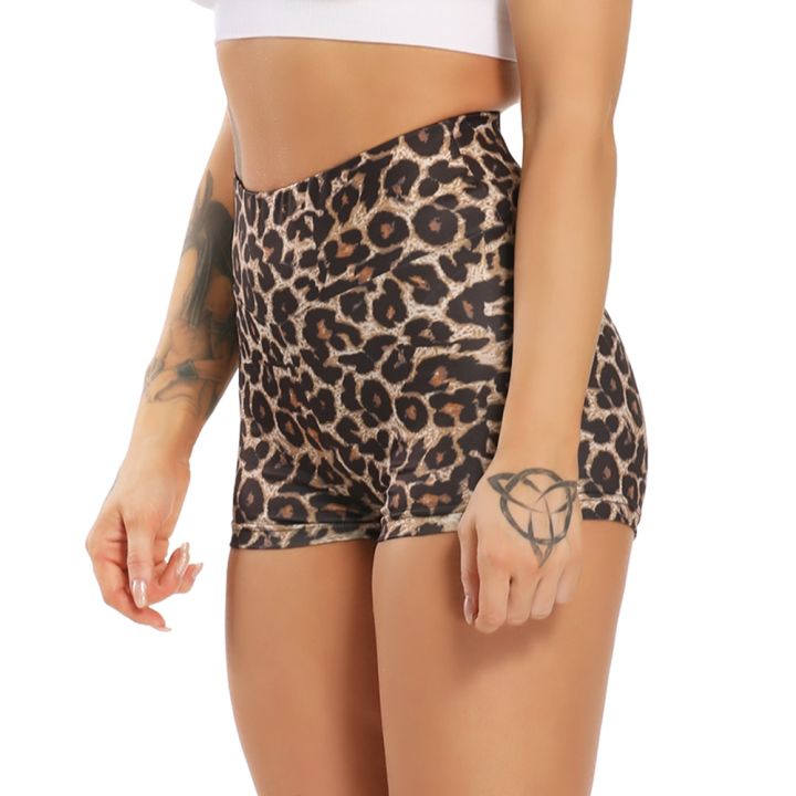 Womens%20High%20Waist%20Workout%20Shorts%20Vital%20Leopard%20Print%20Fitness%20Yoga%20Shorts%20Scrunch%20Butt%20Running%20Shorts%20Sport%20Gym%20Short%20Leggings%20-%20Image%204