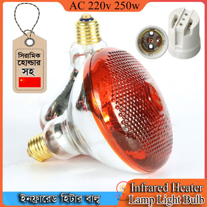 How Much Heat Does A 250 Watt Heat Lamp Produce 250 Watt Infrared Heat Lamp Bulb with Holder for poultry farm and Room