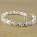 Ladies Bracelet Sliver Plated Chain Women Luxury Silver Wedding Bangles Fine Jewelry - Bracelets for Women.