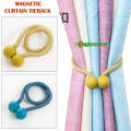 Upgrade Magnetic Curtain Holder Solid Bead Matching Color Rope Magnet Curtain Tieback Buckle. 