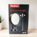 NeePho NP-S1 External Adjustable Fill Light Portable for ALL Tripod Design Camera Selfie Video Light - 1Pcs. 