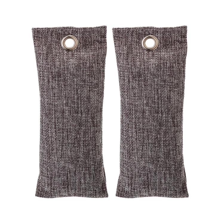 2 Pack 75g Bamboo Charcoal Bag for Home Activated Charcoal Fresher Odor Absorber Remove TVOC Mold Moisture Purify Air for House Car Wardrobe Cabinet