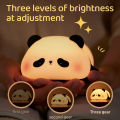 Panda LED Night Light Cute Silicone Night Light USB Rechargeable Touch Night Lamp Bedroom Timing Lamp Decoration Children's Gift. 