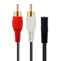 2-RCA Male to Female 3.5mm Jack Aux Stereo Audio Cable.