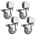 Rotary Caster Wheels 4pcs Locking Carrier Wheel Swivel 360°degree Furniture Children's Bed Moving Noiseless Castor With Brake.