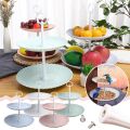 2 Tier Stainless steel Round Cupcake Stand Wedding Birthday Cake Display Tower dropshipping Dessert Table Candy Fruit Plate 2022.