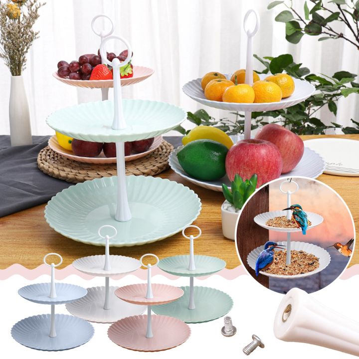 2 Tier Stainless steel Round Cupcake Stand Wedding Birthday Cake Display Tower dropshipping Dessert Table Candy Fruit Plate 2022