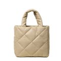 Designer quilted tote bag padded Puffy Bag warm puff bucket bag Women Casual Space Bale Down Feather puffed handbag cute winter. 