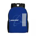 Customized Boeing 777X Captain Stripes Backpacks Women Men Basic Bookbag for College School Aviation Aviator Flight Pilot Bags. 