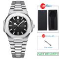 Fashion Men Quartz Wristwatch Creative Leather Strap Sports Watch. 