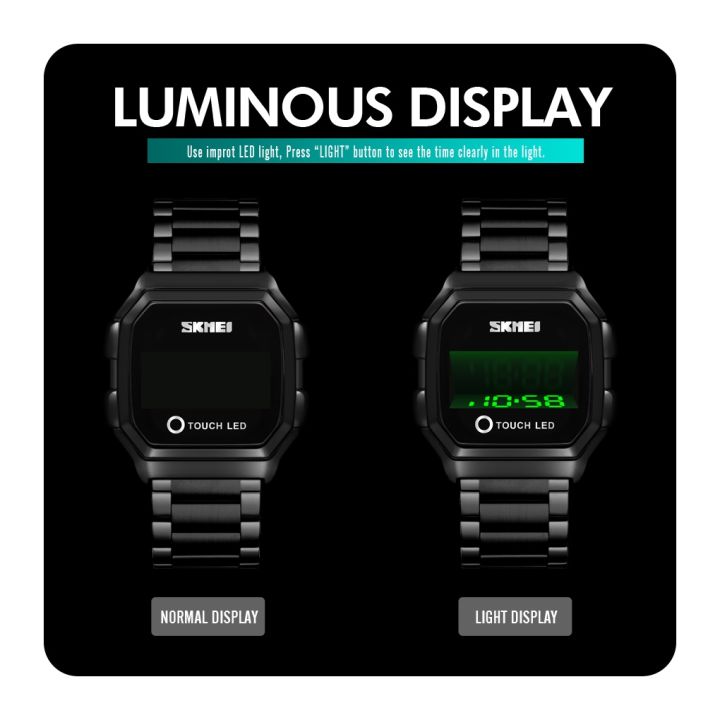SKMEI%201650%20Leather%20Strap%20Version%20LED%20Digital%20Display%20Electronic%20Watch%20with%20Touch%20Luminous%20Button%20-%20Image%207