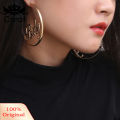 Women Geometric Femme Baby Letter Hollow Hoop Circle Earring Statement Jewelry. 