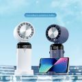 Handheld Electric Fan 3 Speed Foldable Handy Fan USB Rechargeable Ultra Quiet LED Digital Display for Home Summer Air Cooler Fan.
