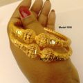 New Indian Latest Traditional Kabali Bk Gold Plated Bangles Bracelets For Women 2 Pcs. 