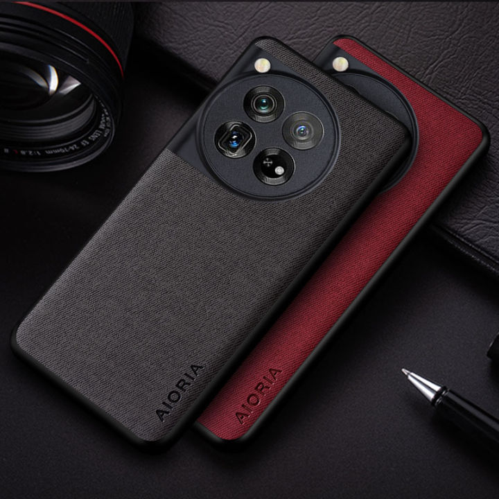Case For OnePlus 12 12R 11 11R coque lightweight durable solid color simple textile leather cover for oneplus 12 case funda