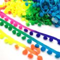 2 yards Pom Pom Lace Trim Ball Ribbon MINI Pearl Pompom Fringe Ribbon Sewing Lace Kintted Fabric Handmade DIY Craft Accessories. 