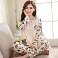 Spring and Autumn Cartoon Long sleeved Pamas Pants Large Size Cute Women's Winter Home Fury Set.