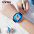 SANDA Solid Color Transparent Dial Multifunctional Timing Watch Outdoor Waterproof Night Light Men's Watch SD2175-6. 