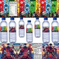 10/30 Pc Superhero Spiderman Water Bottle Labels Avengers Theme Waterproof Stickers for Kids Boys Birthday Baby Shower Supplies.