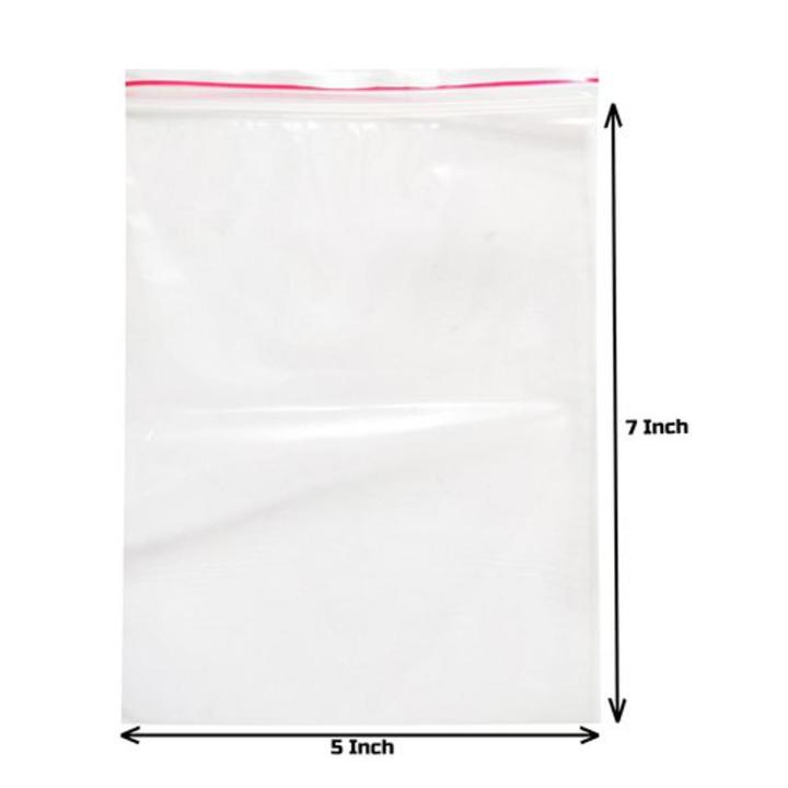 100Pcs Zipper Lock Bag Size 5×7 Inch Zip Lock Plastic
