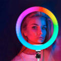 12" RGB LED Soft Ring Light with 7Fit Stand With Universal USB Plug Interface for Photography Makeup YouTube Video Shooting. 
