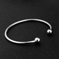 REGELIN 2pcs/lot Unscrew European Adjustable Cuff Open Bangles for Women Expandable Wire Bangles Bracelets With Bead Charms.