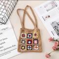 Grid pattern Crochet shoulder bag Fashionable Handmade Summer Handmade handbag Crochet Shoulder bag Grid pattern bag for Leisure Casual Shopping Daily use Gifts.