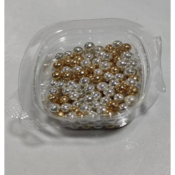 Multi Silver + Golden Pearls / Sprinkle / Cake Decoration / Sugar Ball - 25gm