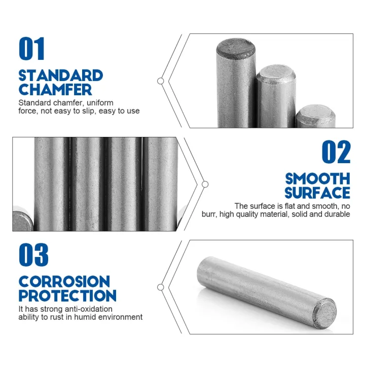 NINDEJIN%205-50pcs%20dowel%20pins%20304%20stainless%20steel%20m2%20m2.5%20m3%20m4%20m5%20m6%20m8%20m10%20parallel%20pins%20fastener%20solid%20%20pin%20GB119%20-%20Image%205