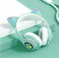 STN28 LED Cat Ear Headset Noise Cancelling Headphones Bluetooth 5.0 Colorful Kids Headset Support TF Card 3.5mm Plug with Mic.