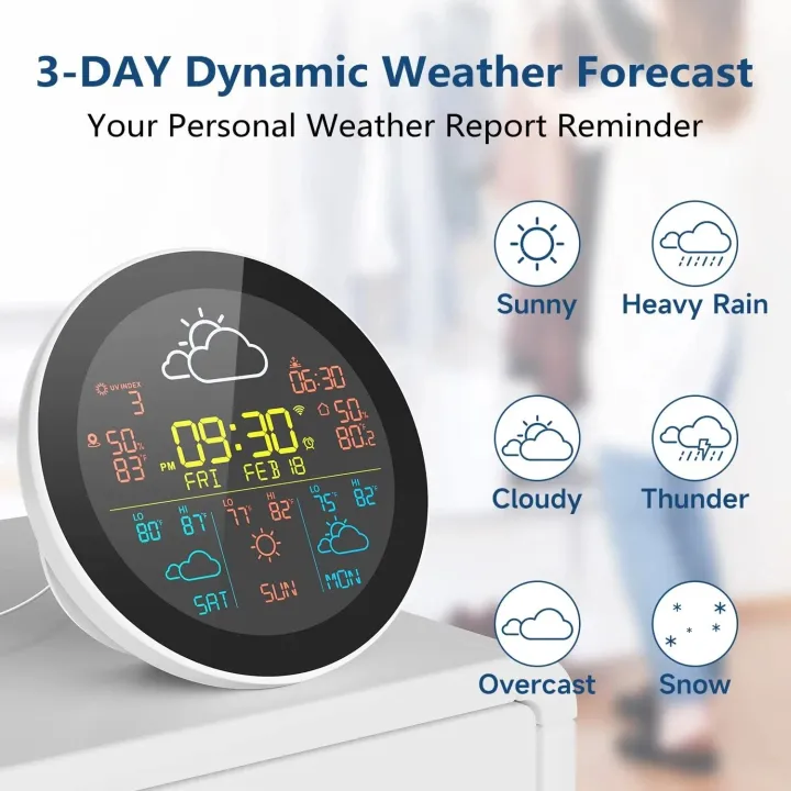 Tuya%20WiFi%20Weather%20Clock%203-Day%20Weather%20Forecast%20Weather%20Station%20Wireless%20Smart%20Thermometer%20Hygrometer%20Remote%20Gauge%20Alarm%20Clock%20-%20Image%202