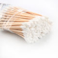 100pcs Wood Stick Double-Ended Cotton Swab buds. 