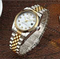 DEERFUN Classic Steel Strap Waterproof Business Non Mechanical Luxury Gold Diamond Shell Surface Watch.