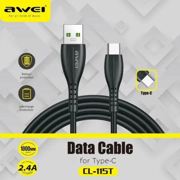 Awei%20CL-115T%20Data%20Cable%20for%20Type-C%202.4A%20Fast%20Charging%20Cable%20-%20Image%202