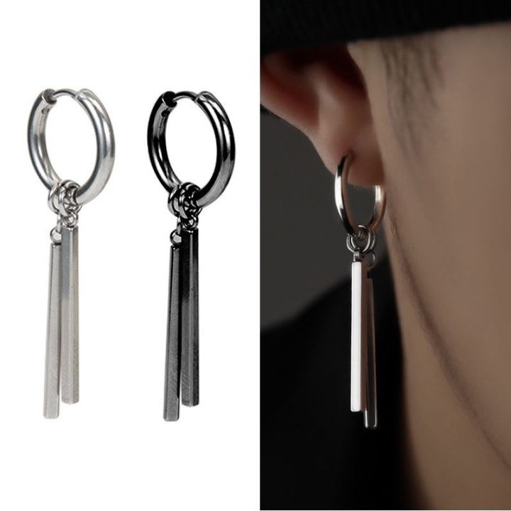 1Pc%20Earrings%20Stainless%20Steel%20Anti-fading%20Simple%20Stylish%20Men's%20Ear%20Clip%20Square%20Strip%20Without%20Ear%20Holes%20-%20Image%203