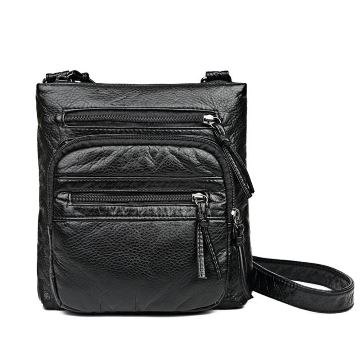 Small Soft Pu Leather Casual Women Bag Purse Wash White Shoulder Bags for Women Adjustable Pocket Ladies Crossbody Bag(23CMx25CMx5CM,)