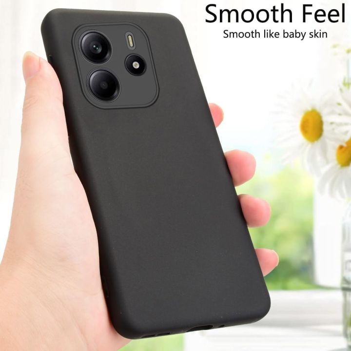 Xiaomi%20Redmi%20Note%2014%204G%20Silicone%20Matte%20Flexible%20Soft%20Phone%20Case%20-%20Black%20-%20Phone%20Back%20Cover%20-%20Image%204