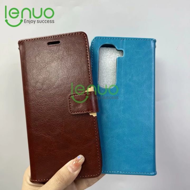 Lenuo For Infinix Hot 50 Pro+ Hot 50 Pro Plus Back Cover Luxury Retro Flip PU Leather Wallet Case Flip Clasp Stand Cards Holder Casing